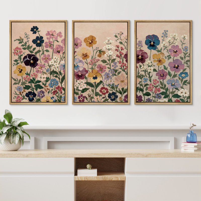 Reproduction d'art floral rétro pour jardin botanique rétro, H 24 po x l 16 po x P 1,5 po, Naturel
