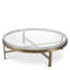 Coffee Table Hoxton Brushed Brass Finish - Glass