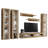 120" Modern Floating Wall Mounted Entertainment Center with 16-Color LED Lighting, High Gloss Finish-194561212