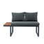 4 Piece L-Shaped Patio Wicker Outdoor 5-Seater Sectional Sofa Seating Group Conversation Sets with Side Table & Cushions