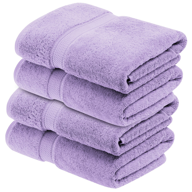 Donlad Certified Certified Egyptian Cotton 800 GSM Heavyweight Plush Solid Luxury Bath Towel, Purple