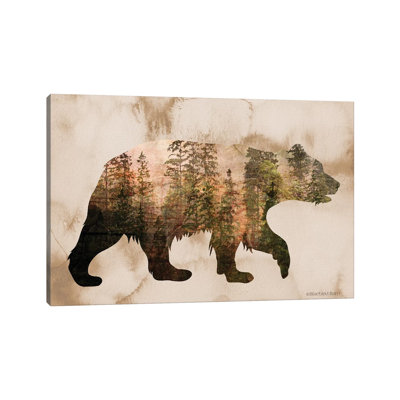 Brown Woods Bear Silhouette by Bluebird Barn - Wrapped Canvas Gallery-Wrapped Canvas Giclée