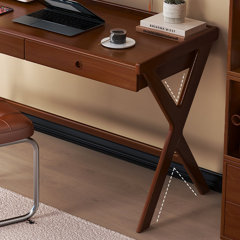 Petit bureau de style nordique, H 30,71 po x l 47,24 po x P 23,62 po, Brun