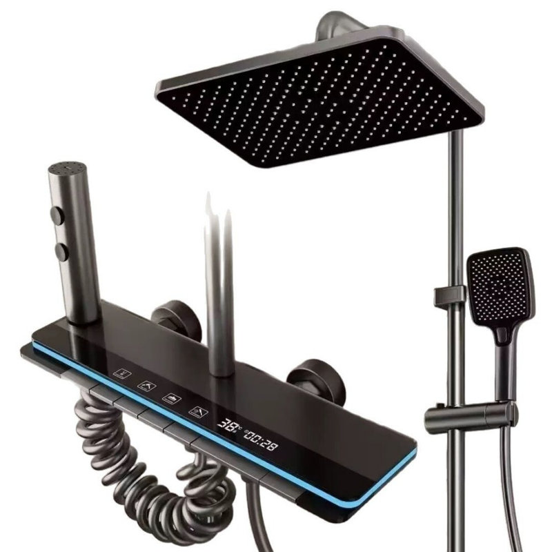 Ensemble de douche numérique intelligent à DEL, système de douche à pluie pour la salle de bain