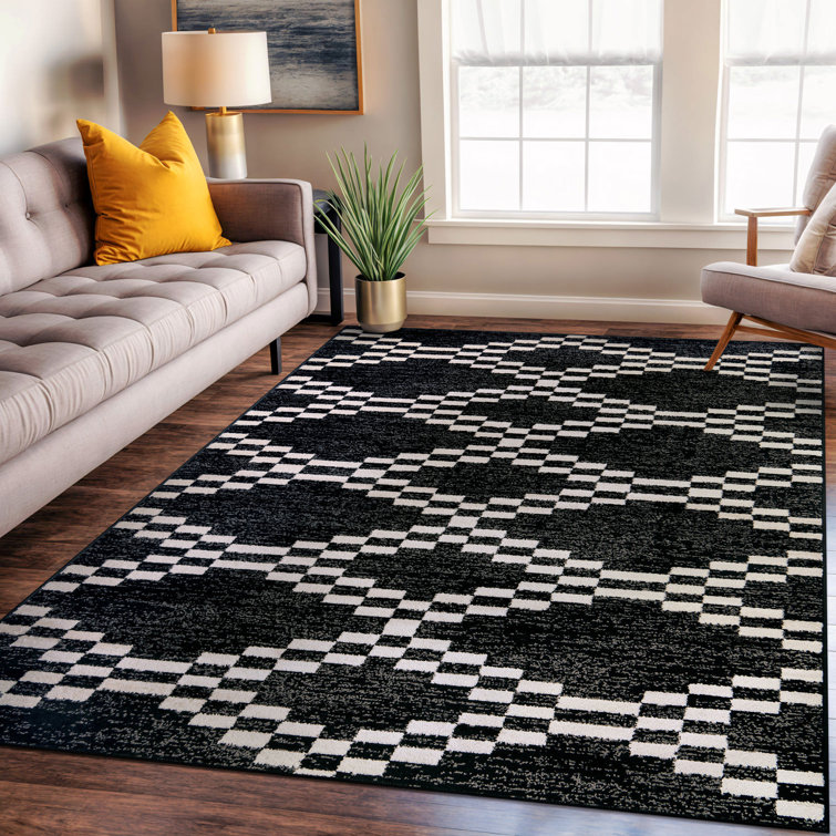 Tapis noir et blanc Modern Modern