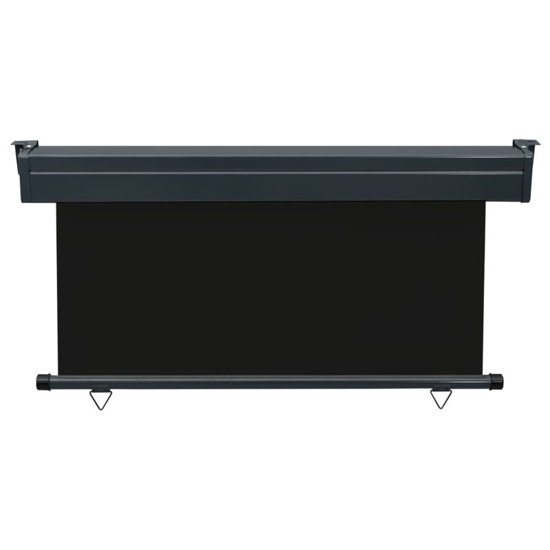 Dakota Fields 140cm W x 0cm D Fabric Black Cover Motorised Retractable Side Awning, Black