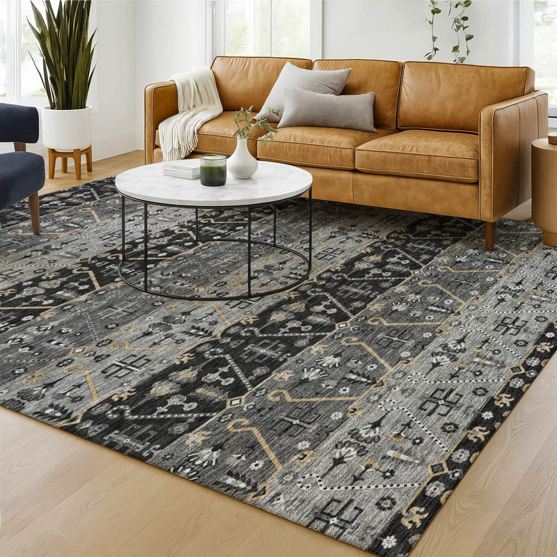 Tapis intérieur / extérieur lavable à la machine Chantille ACN2858 Global, Noir, 5 pi x 7 pi 6 po