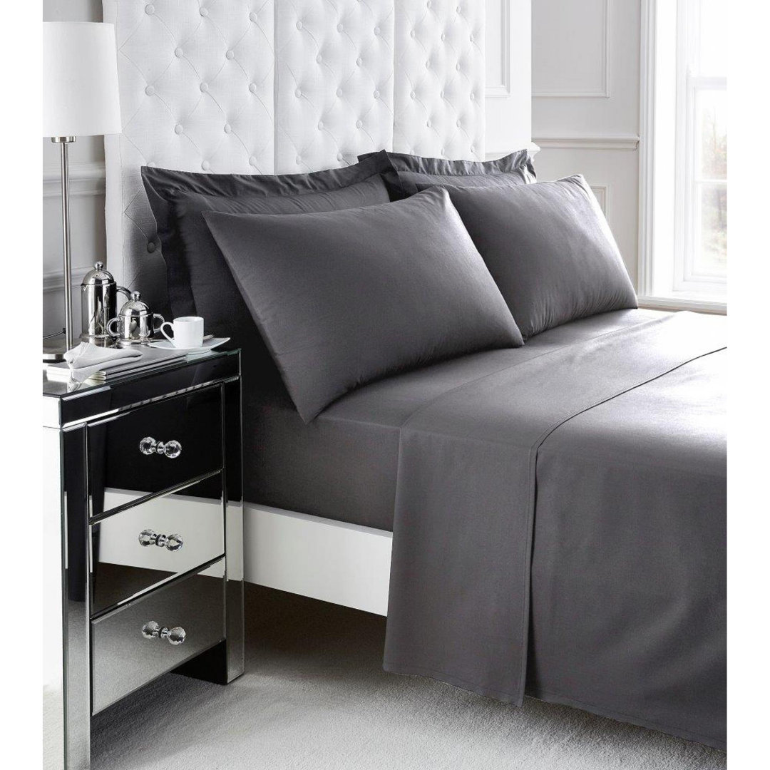 Premium Cotton Satin Stripe 200 TC Duvet Cover Set Soft Smooth Breathable Easy Care Bedding with Pillowcases Comfortable