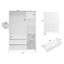Wardrobe Closet with Drawers and Mirror, Armoire with Hanging Rod for Bedroom-1115317440