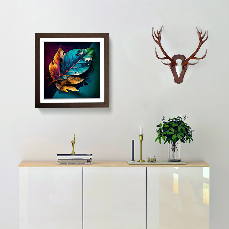 Leaf Abstract Expressionism - Framed Print, Walnut Framed