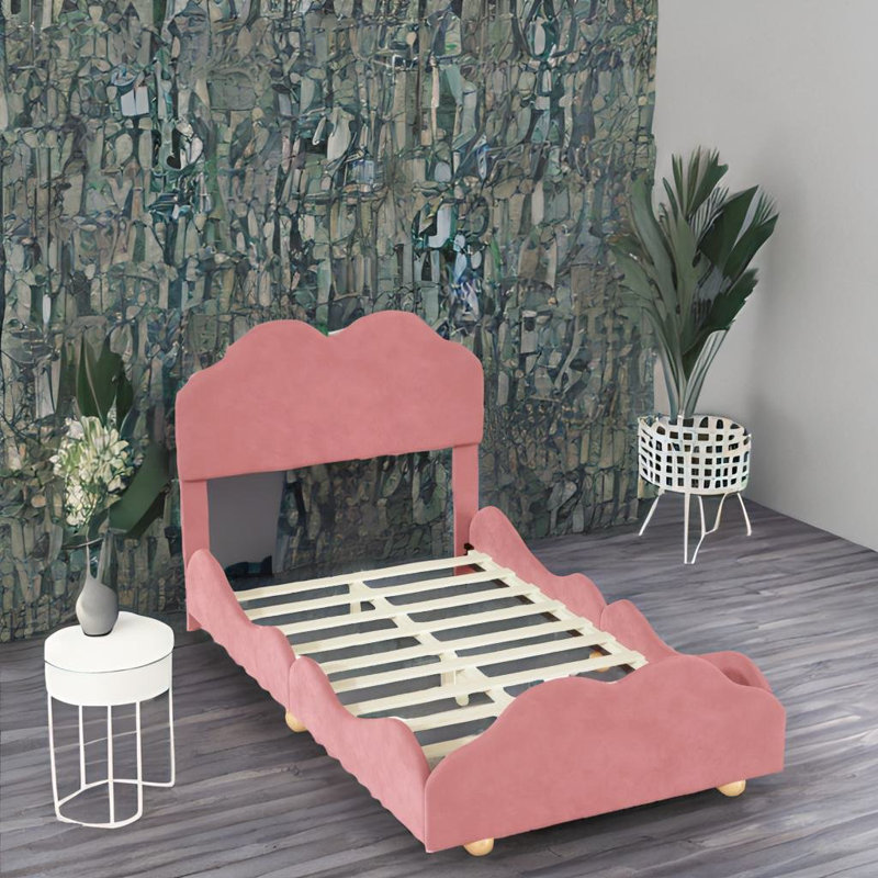 Lit plateforme 39,5 po Naylani, Double, Rose foncé