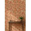 Papier peint floral, décoration murale rétro brune