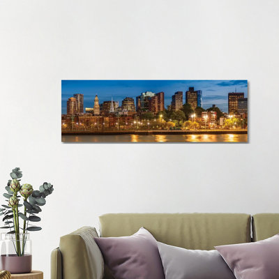Boston North End And Financial District Panoramic by Melanie Viola - Wrapped Canvas Panoramic Print