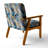 White And Teal Marble Flowers Serenity I - Velvet Upholstered Bohemian & Eclectic Accent Arm Chair-719273843