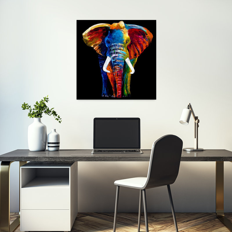 Éléphant, art contemporain de la faune, H 18 po x l 18 po