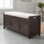 Banc de rangement de style campagnard avec compartiments dissimulés et tablettes réglables-311845754