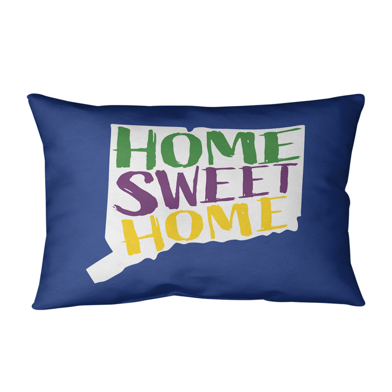 Outdoor Reversible Throw Pillow, Navy/Green/Purple, Connecticut