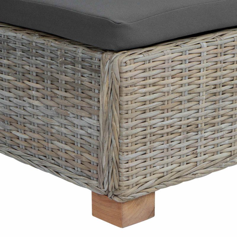 Outdoor Ottoman, Grey Cushion/Kubu Grey Frame