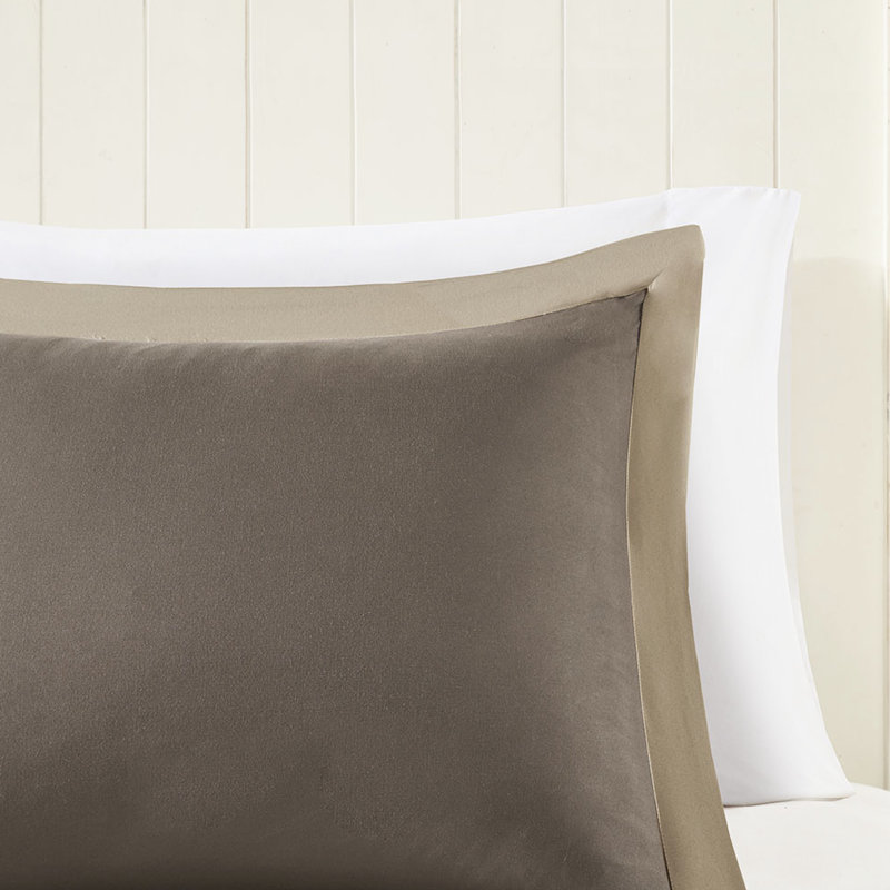 Édredon en duvet synthétique très grand 3M, Édredon très grand + 2 taies décoratives, Brun / Sable