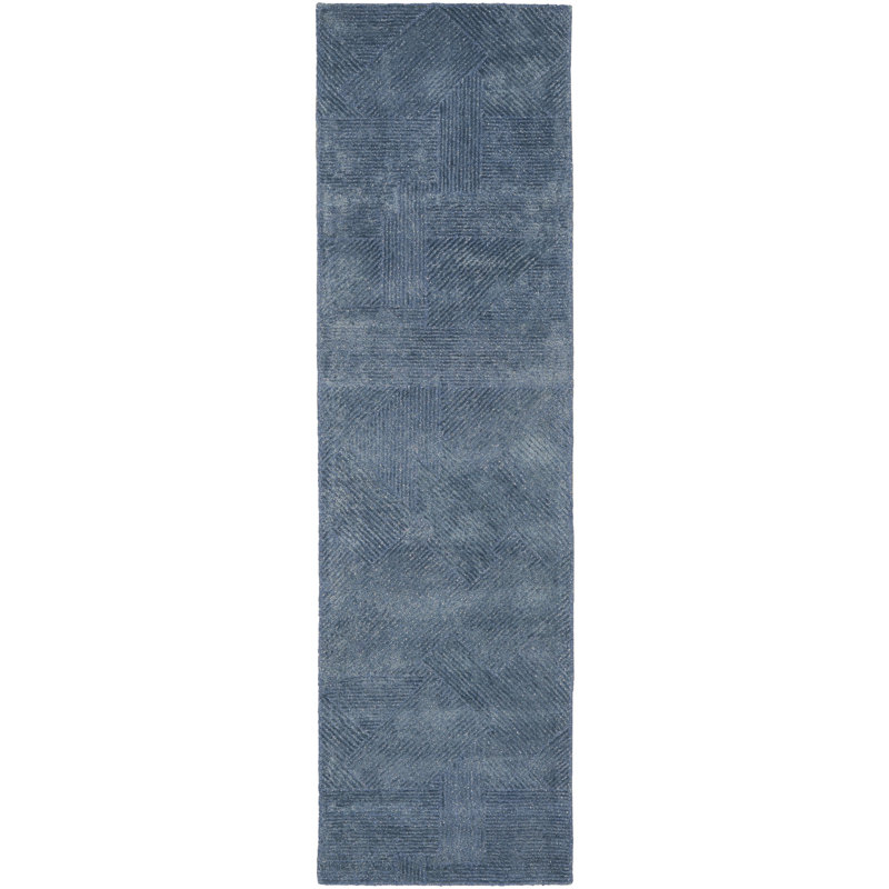 Chrisly Geometric Area Rug in Blue, Runner 2'3" x 8'