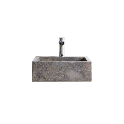 Slats Gray Marble Bathroom Sink