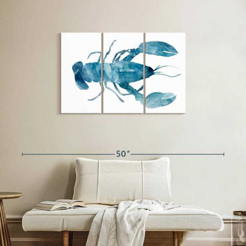 Turquoise Blue Lobster, 24" H x 38" W