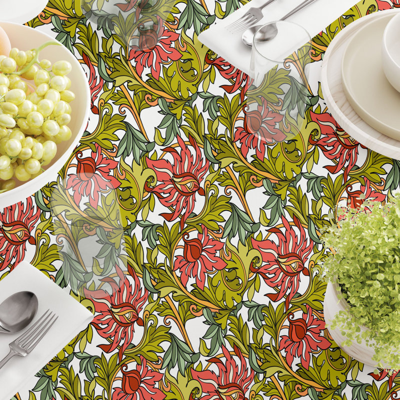 Rectangular Tablecloth, 100% Cotton, Floral 4, 120" x 60"