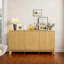 58" Farmhouse Sideboard Buffet Cabinet with 4 Doors & Adjustable Shelves, Curved Coffee Bar Cabinet-682754969