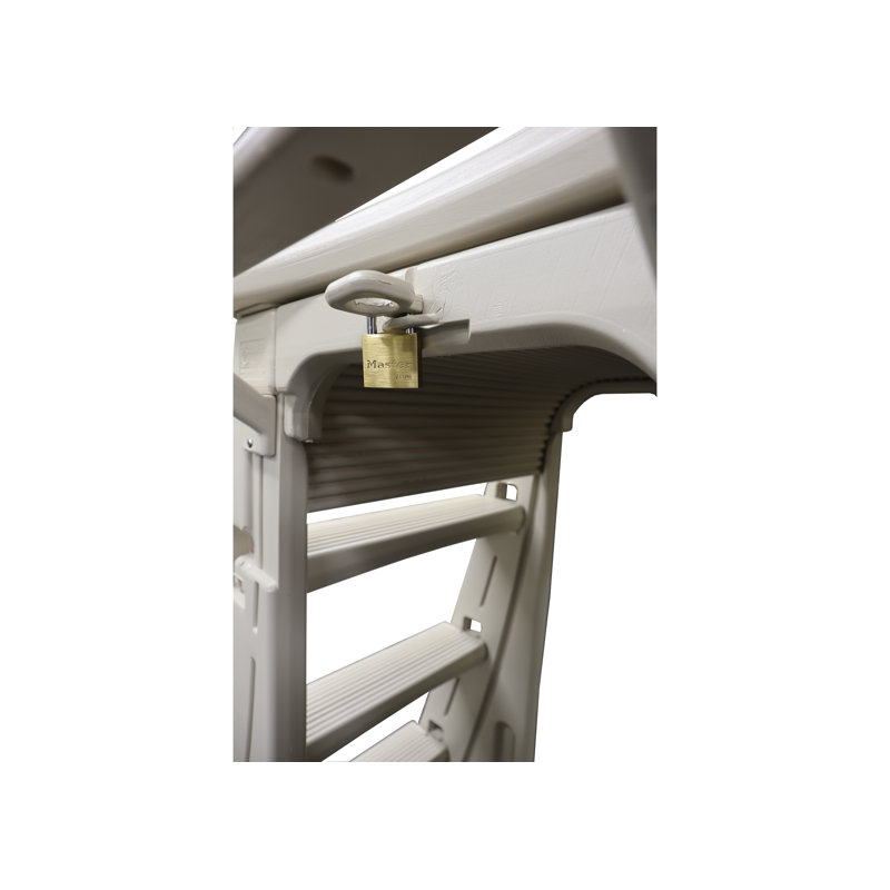 Confer Plastics Roll-Guard Adjustable A-Frame Pool Safety Ladder, Warm Gray