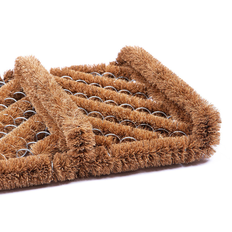 63 Natural Coir Scraper Door Mat - 35cm x 30cm, Individual