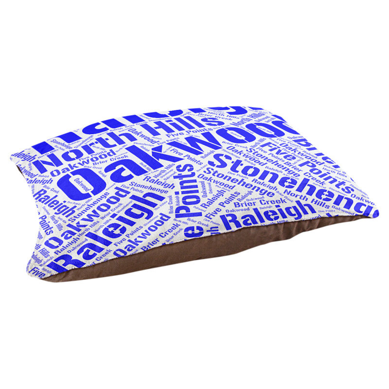 Coussin de chien « districts », Moyen (H 9,5 po x l 28 po x P 18 po), Bleu, Raleigh