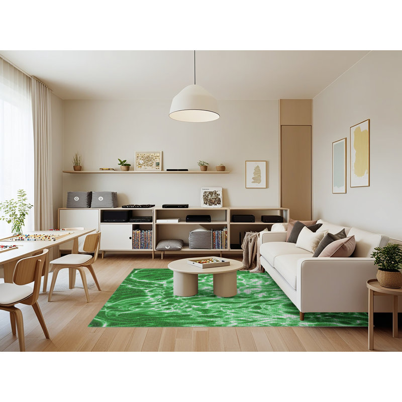 Wool Abstract Indoor Rug, Rectangle 7' x 9'