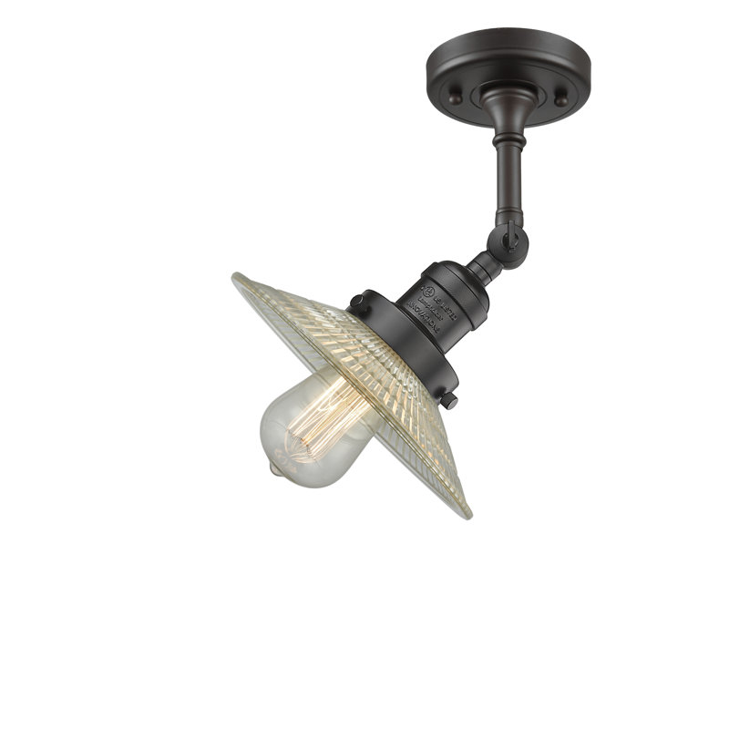 Plafonnier semi-encastré 1 lumière 8,5 po Miramontes, Ampoule DEL 6 watts Vinage, Bronze huilé, Halophane transparent