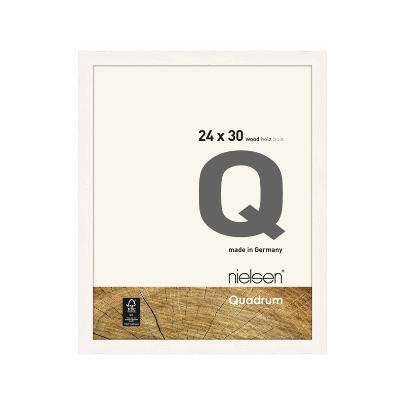 nielsen Quadrum Wooden Picture Frame With Glass Front, White, 30cm H x 24cm W x 2.5cm D