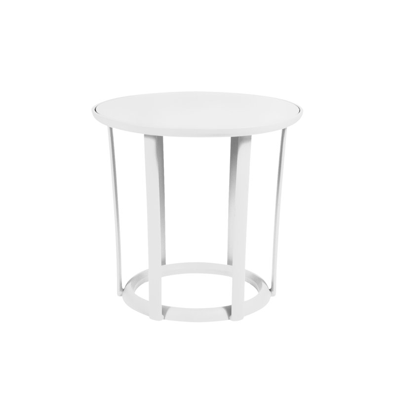 Raff Outdoor Round Side Table, White