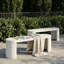 Banc de salle à manger ovale en béton 60 po Terrazzo