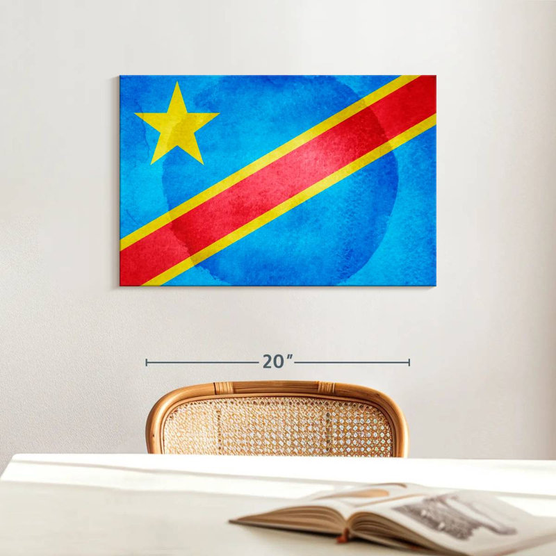 Washed Congo Flag, 16" H x 24" W