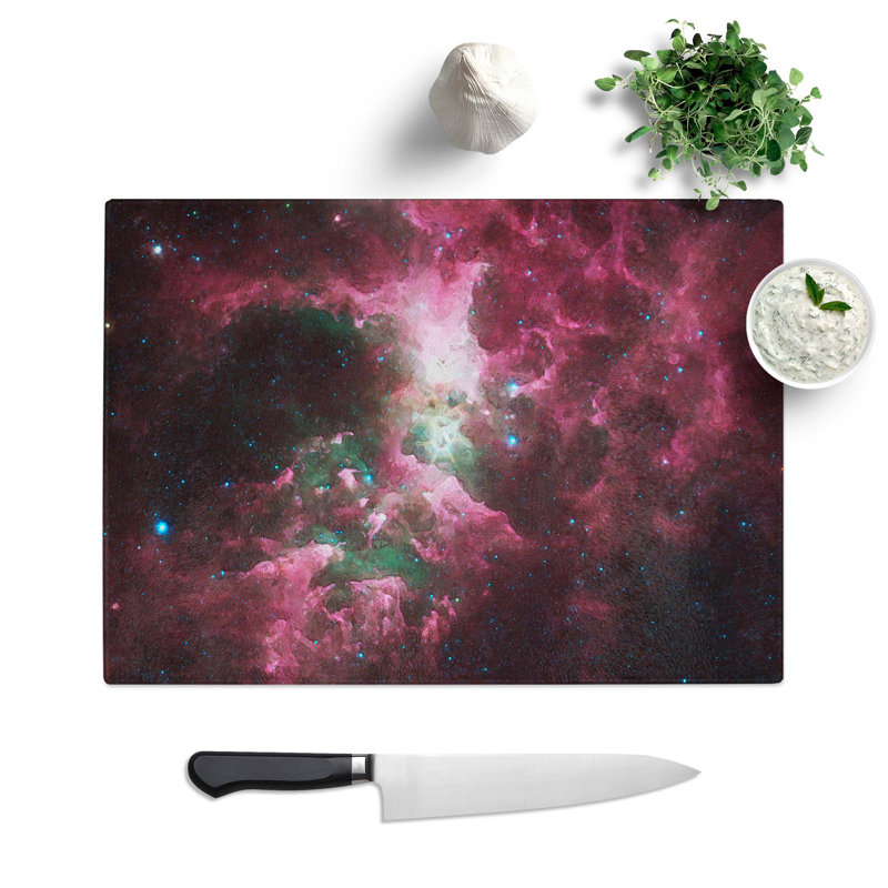 Tempered Glass Universe in Abstract Vol.6 Chopping Board, 28.5 cm W x 20 cm L