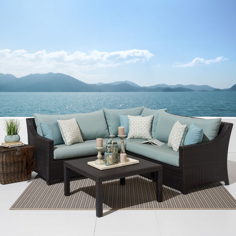 Ensemble de conversation modulaire avec coussins Sunbrella Fionnula, Toile spa Sunbrella®