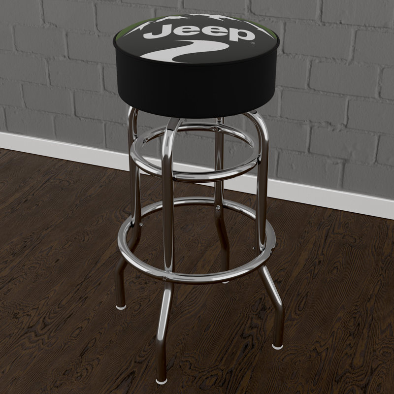 Swivel Upholstered Counter Stool with Metal Frame