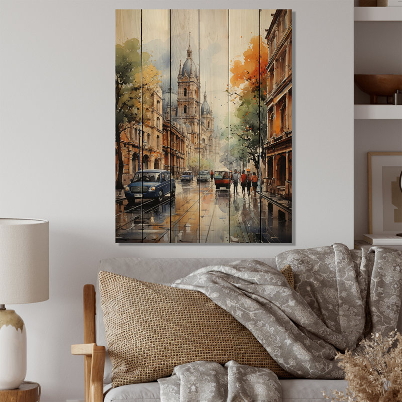Mexico Zocalo Splendor Urban sur bois, H 20 po x l 10 po x P 0,78 po