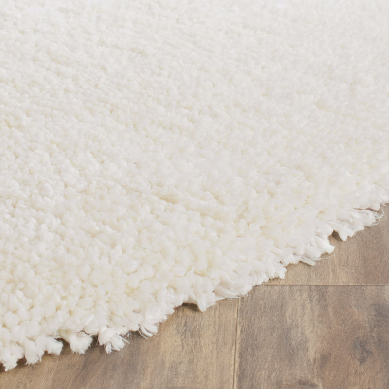 Anacortes Handmade Tufted Acrylic Ivory Area Rug, Round 8'