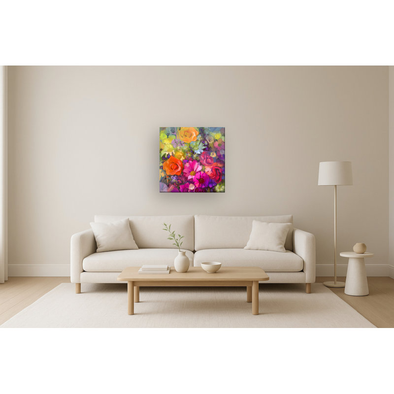 «Electric Garden Symphony», art mural sur toile - 32 po x 32 po