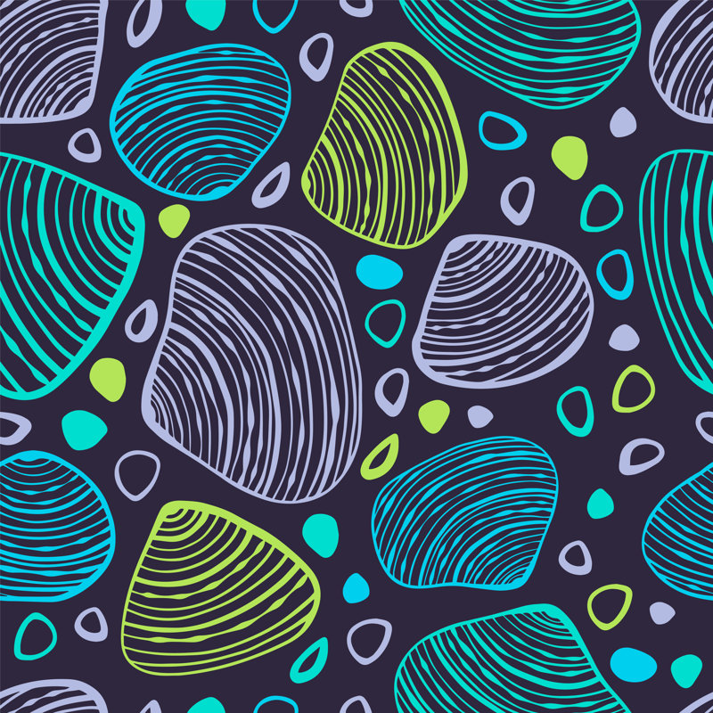 Uehling Pattern With Shells by Smika77 - Wrapped Canvas Print, 30cm H x 30cm W x 3.8cm D