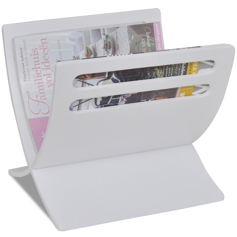 Wood Free Standing Magazine Rack, White