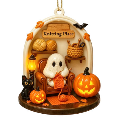 Décoration d'Halloween Coin lecture mignonne d'Halloween Pendentif décoratif Tableau acrylique