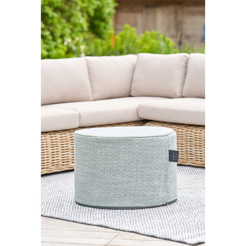 Cosipouf 60cm Wide Round Chevron Pouf Ottoman, Green
