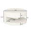 Table basse ronde de 31,5 po, table de salon et de chambre à coucher blanche moderne, avec rangement, rayures verticales et blanc fiable, aucun assemblage requis. Rangement central pour la chambre à coucher. Stripe Enigma. 110 lb-334289135