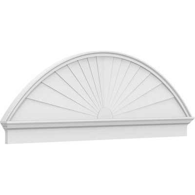 74"W x 25-3/8"H x 2-3/4"P Segment Arch Sunburst Architectural Grade PVC Combination Pediment