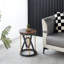 Abraham 12.59" W Rustic Tensegrity Round End Table